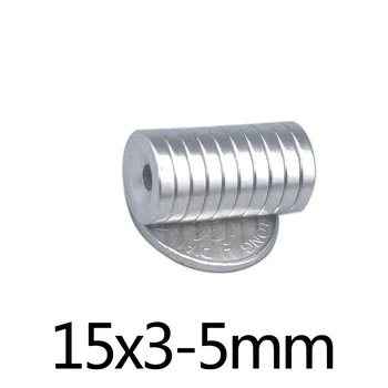 

5~500PCS 15X3-5 mm N35 NdFeB Diameter Magnet 15X3 mm Hole 5 mm Small Round Countersunk Magnets Neodymium Disc Magnetic 15*3-5 mm