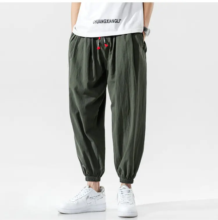 Men's Joggers Harem Pants Man Black Comfortable Pant 2022 Summer Casual Streetwear Loose Trouser Japanese Trendy Sweatpants khaki pants