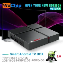 Wechip V8 Max Smart Android 9.0 TV Box Amlogic S905X2 LPDDR3 Wifi Wireless Set Top Box 4GB RAM 4K HD YouTube Media Player TVBOX