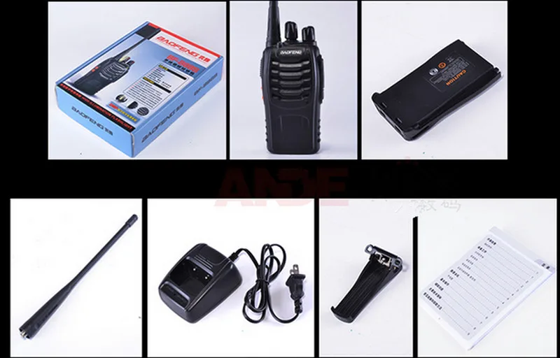 Черный Baofeng BF-888S walkie talkie Civil Interphone 16 Channel UHF 400-470MHZ 3W двухстороннее радио - Цвет: Черный
