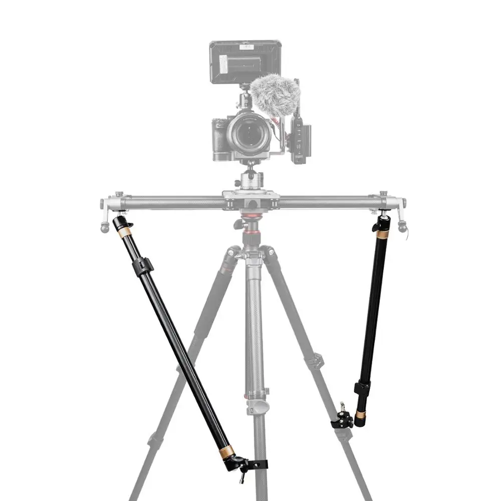 YC Onion Tripod Stability Arms for Slider Camera Dolly Track Rail Increasing Stability Lightweight Adjustable Length (2 Arm in)