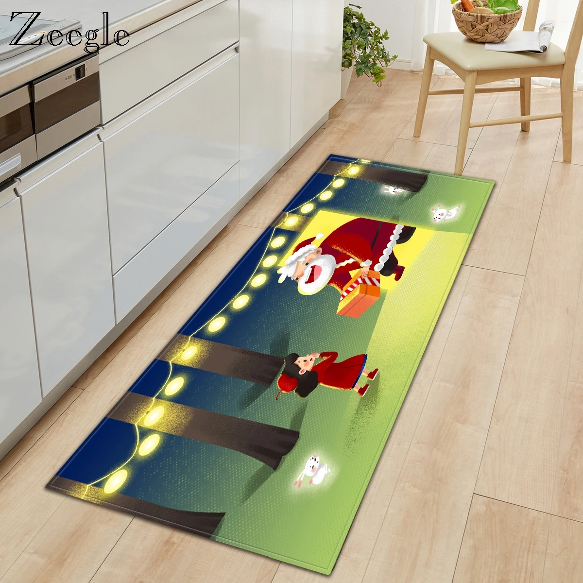 Christmas Carpet Anti-slip Kitchen Rug Living Room Carpet Hallway Carpet Absorbent Bathroom Doormat Washable Kids Room Carpet