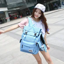 Летний стильный рюкзак женский корейский стиль модные пары ультра большой емкости повседневный рюкзак в школьном стиле Ba