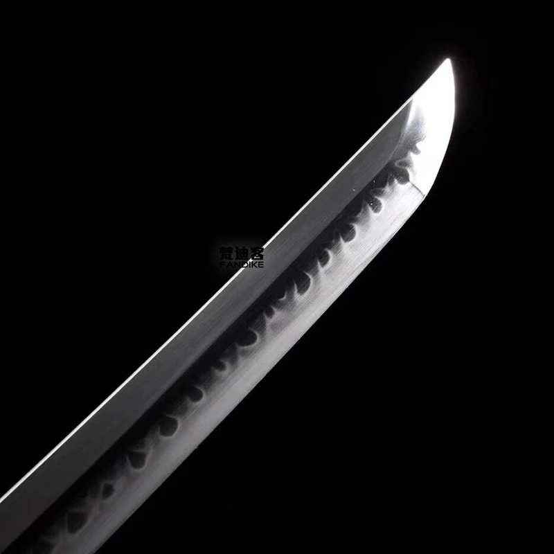 Top Quality Handmade Japanese Sword t steels Apply the soil to burn blade Pearl fish skin scabbard Full Tang Very Sharp