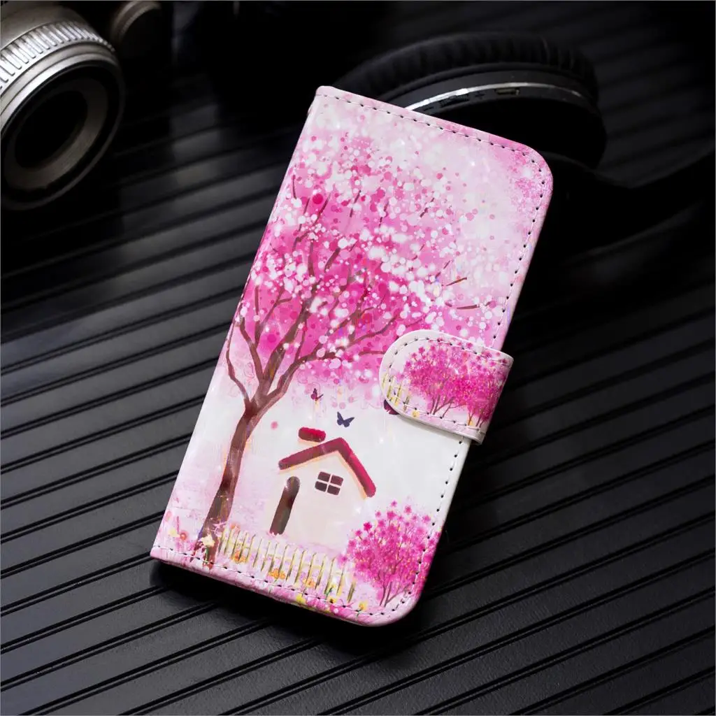 3D кожаный чехол для huawei P8 P9 P10 P20 P30 Lite Mini Pro Коврики 20 Pro/mate 10 Lite милые флип-чехол, корпус Honor 7A 10 Lite 8X - Цвет: Tree House