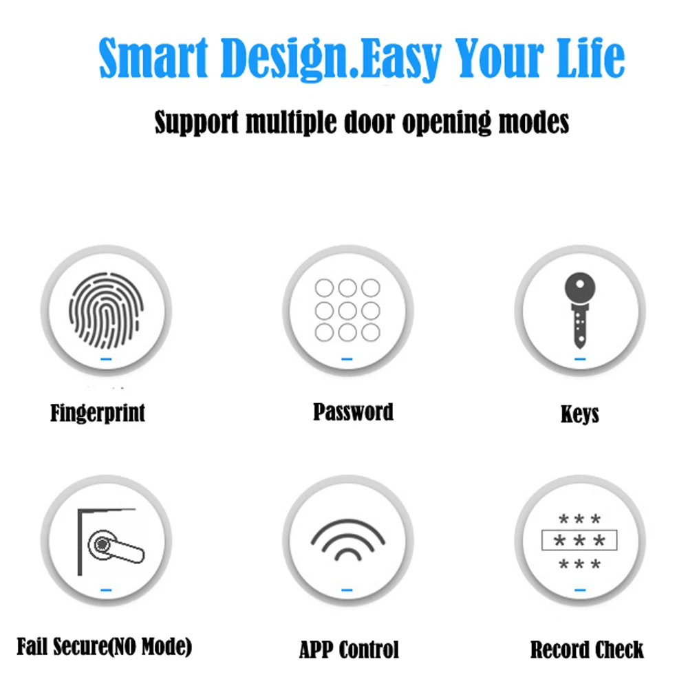 TTLock/tuya APP Smart Fingerprint Lock password code Door Lock Bluetooth Biometr