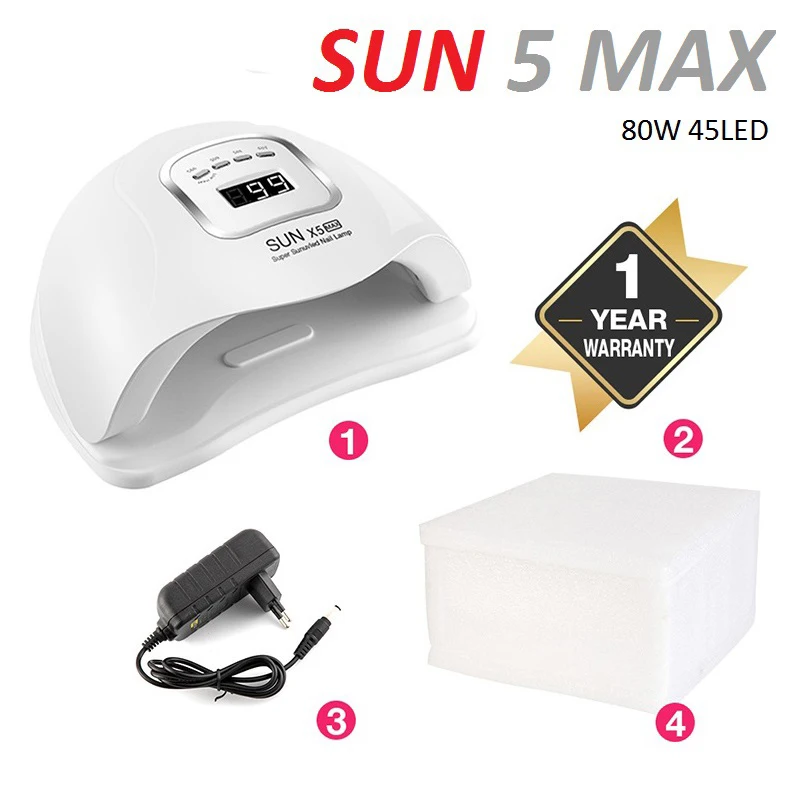 80W 45LED 54 вт SUN X5 Plus сушилка для ногтей с жк-дисплеем 36 светодиодный светильник для ногтей уф светодиодный светильник для отверждения гель-лака авто зондирующая лампа для ногтей лед лампа - Цвет: 80W 45LED