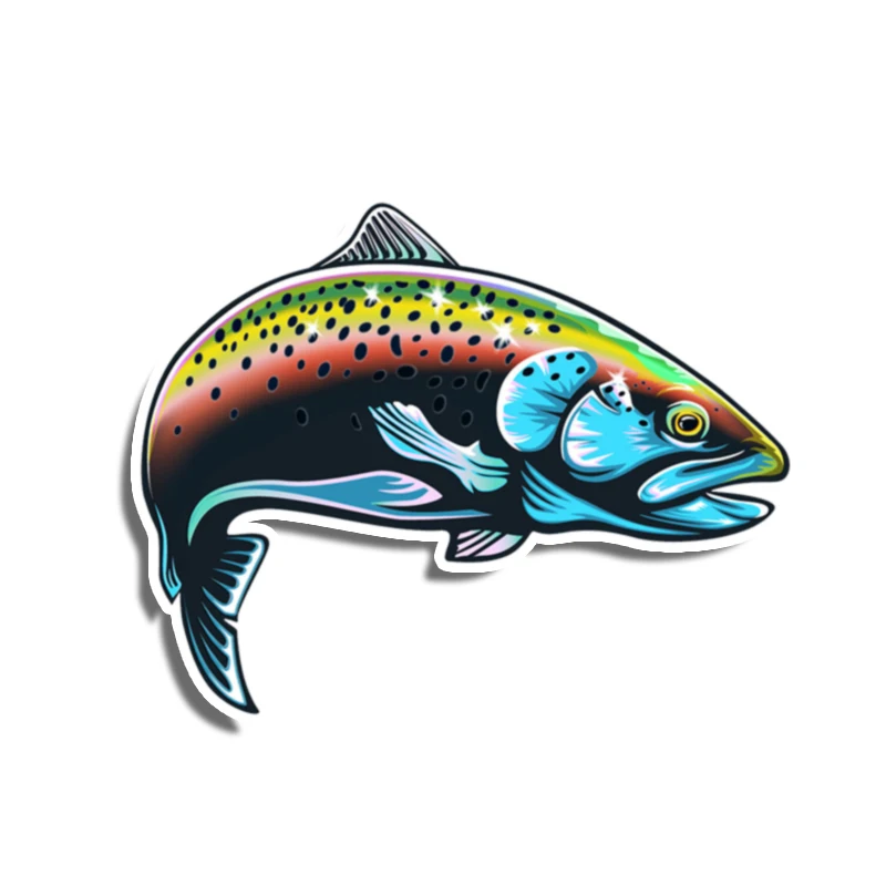 

Interesting Car Sticker Accessories 3D Rainbow Trout Fish Animal Decal Car Window Waterproof PVC 13cm X 10cm