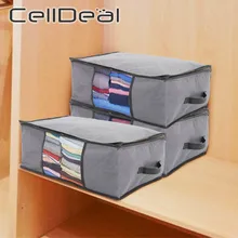 Non-Woven Clothes Home Storage Foldable Bag Folding Dust-Proof Cabinet Finishing Box Home Storage Supplies Space Bags 1/3 Pcs
