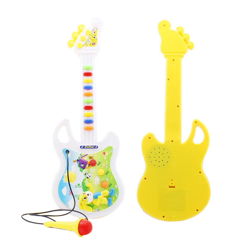 

2PCS Educational Musical Toy Baby Children Guitar Portable Keyboard Developmental Toy Buy 1 Guitar Get 1 Microphone Color Random