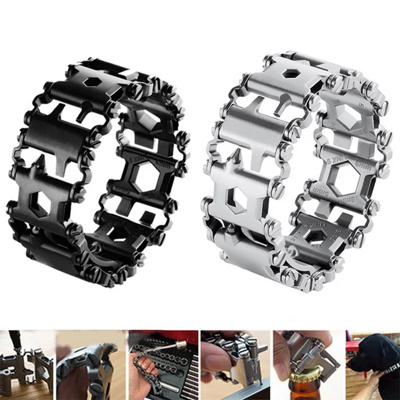 

29 in 1 Multitool Bracelet Multifunction Screwdriver Outdoor Spliced Wearing Tool Hand Chain Bracelet Survival Emergency Brace