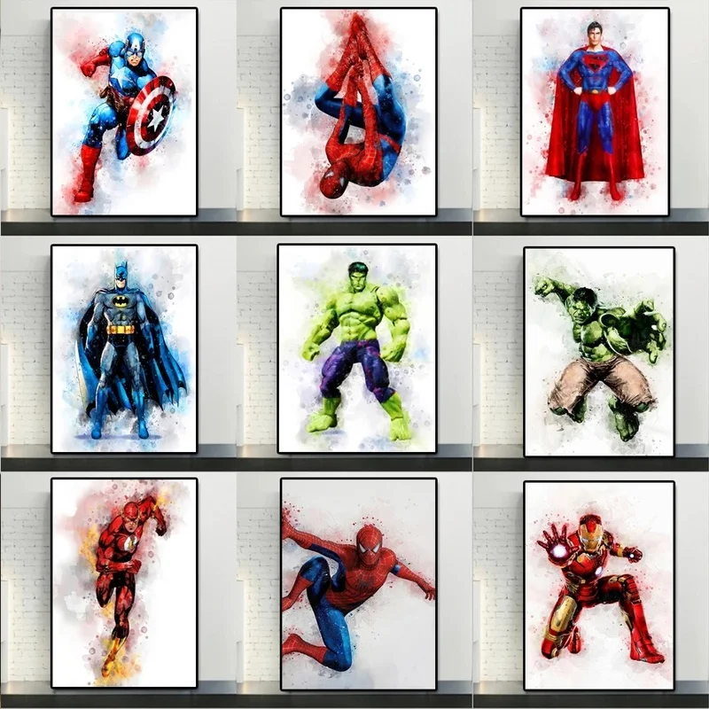 

Abstract Painting Works Hero Hulk Captain America Hero Superman Child Hero Birthday Gift Art Adornment Metope
