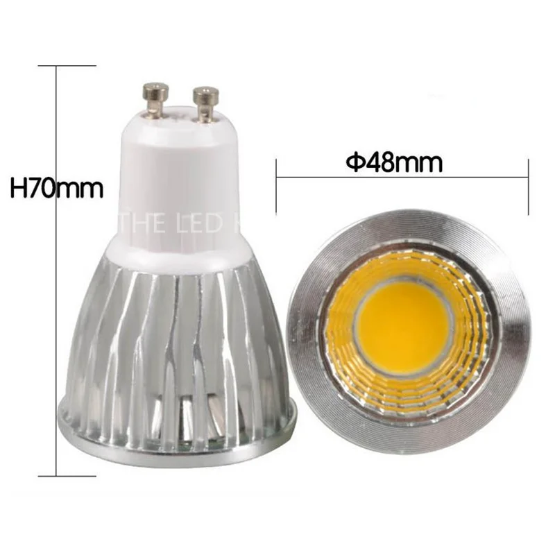 6 개/몫 LED 전구 스포트 라이트 GU10 MR16 12V GU5.3 110V 220V COB 칩 빔 각도 60 도 스포트 라이트 테이블 램프 