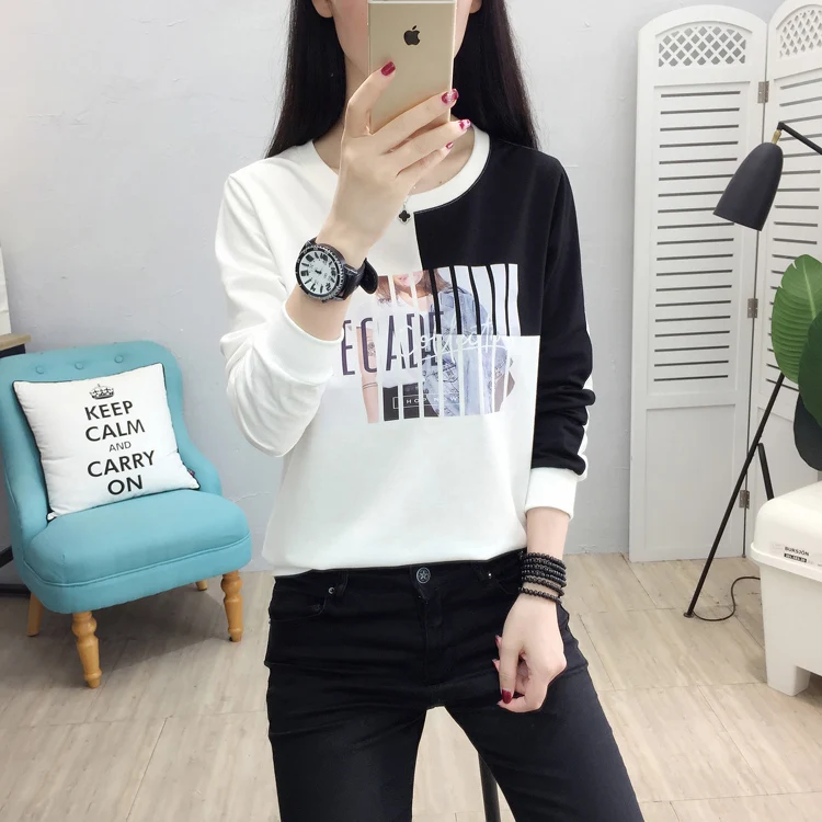 Camisas Mujer, рубашка с длинным рукавом, женская одежда, новинка, футболки с буквенным принтом, женские топы, повседневные топы размера плюс, женская футболка