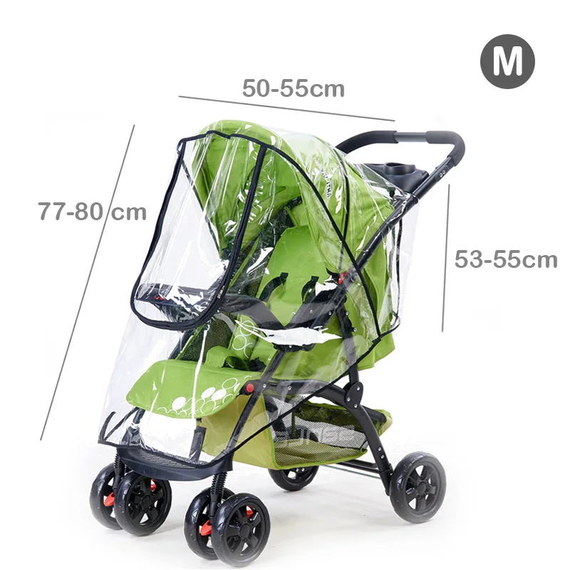 Waterproof Transparent Baby Stroller Rain Cover with Zipper Access