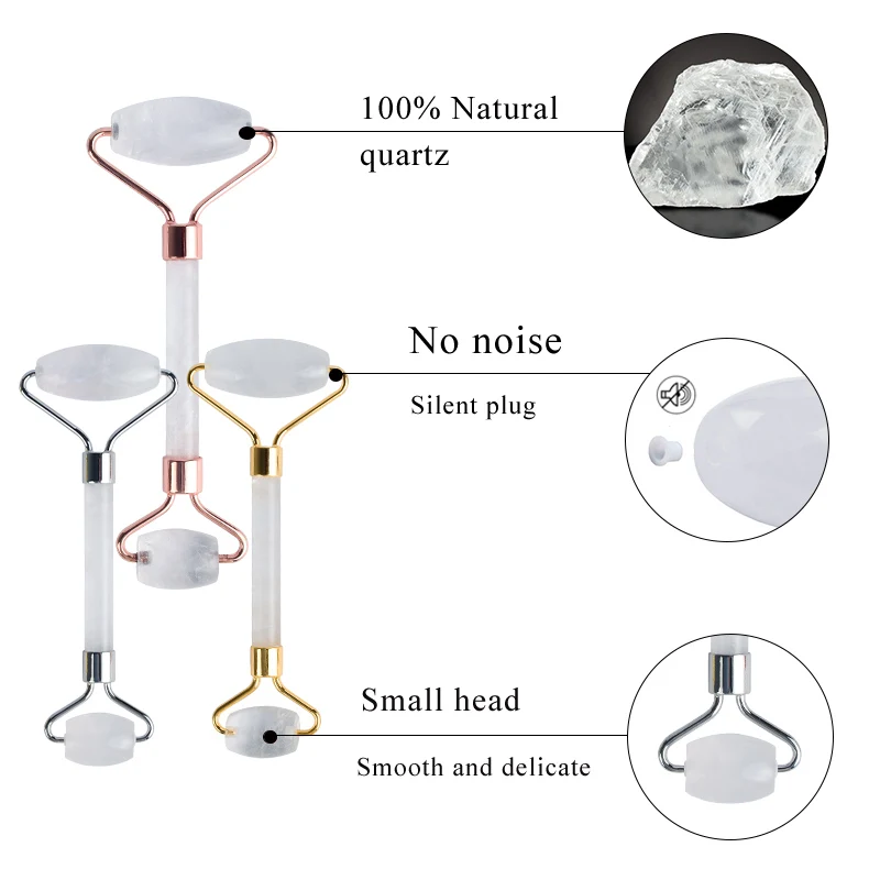 Природный Горный кварц роликовый массажный камень для лица антицеллюлитный уход за кожей инструмент для ухода за здоровьем кристалл микро иглы дропшиппинг