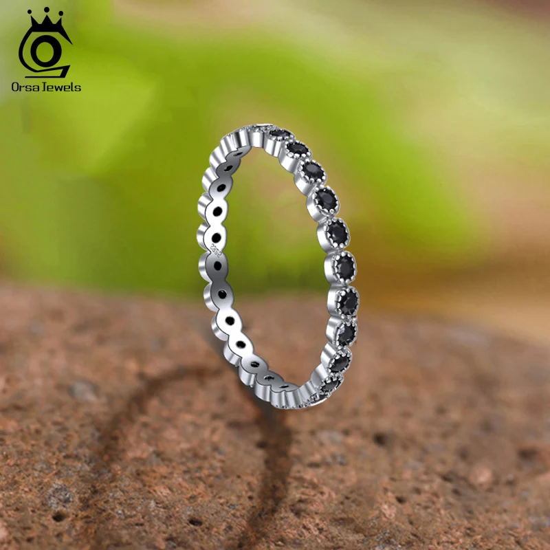 ORSA JEWELS цельное 925 пробы Серебряное кольцо полностью покрытое цирконием женские