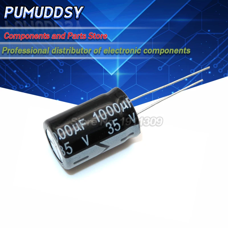 

10PCS Higt quality 35V1000UF 13*21mm 1000UF 35V 13*21 Electrolytic capacitor