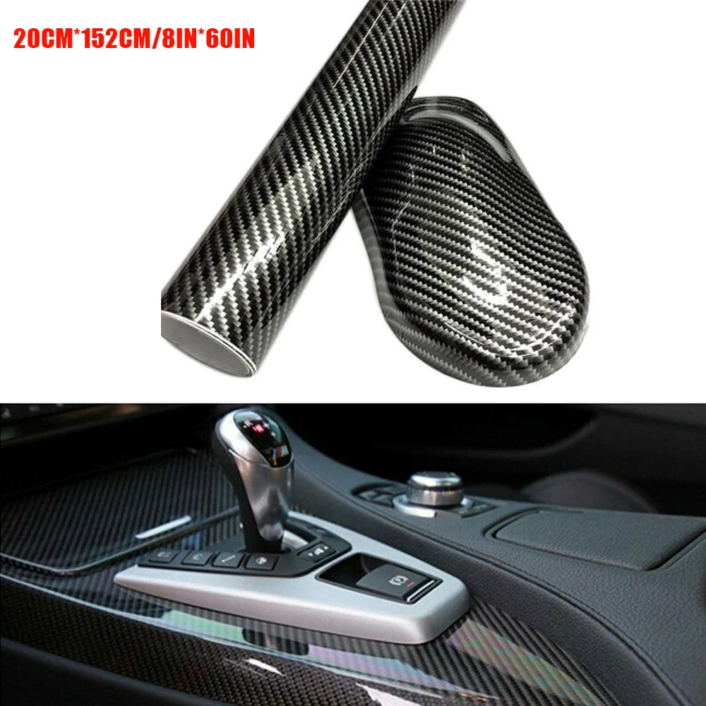 Car Universal 7D High Gloss Black Carbon Fiber Vinyl Wrap Interior Decoration Stickers For Home Phones Laptops Accessories | Автомобили и