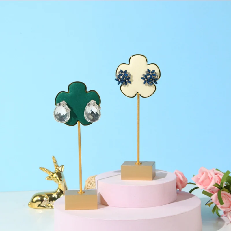 Gold Metal T3pcs Jewelry Display Butterfly Jewelry Stand Flower Metal Earring Jewelry Shop Window Display Props Small Decoration