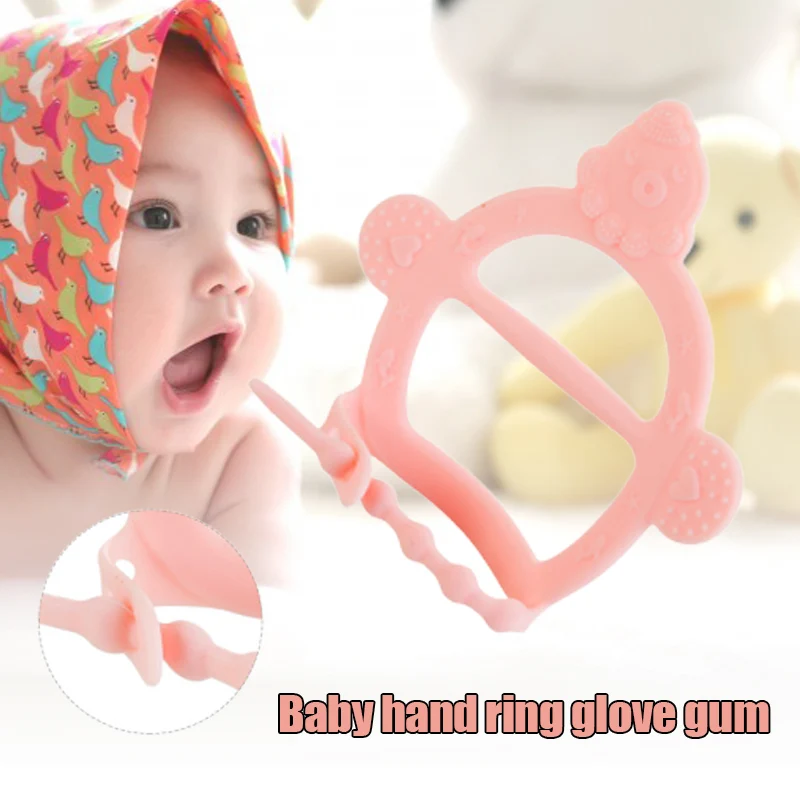 Kid Teething Bracelet Safe Silicone Teether Wrist Ring Teeth Care Baby Chewy Toy NSV775