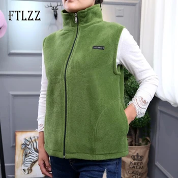 

2019 Fashion spring autumn vest jacket women slim zipper sleeveless coat female plus size Fleece outwear