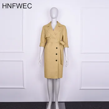 

Europe Fashion Women Dress Cotton Solid Color Wild Ladies Dress Spring New 2020 Long Sleeve Women Clothing Y575