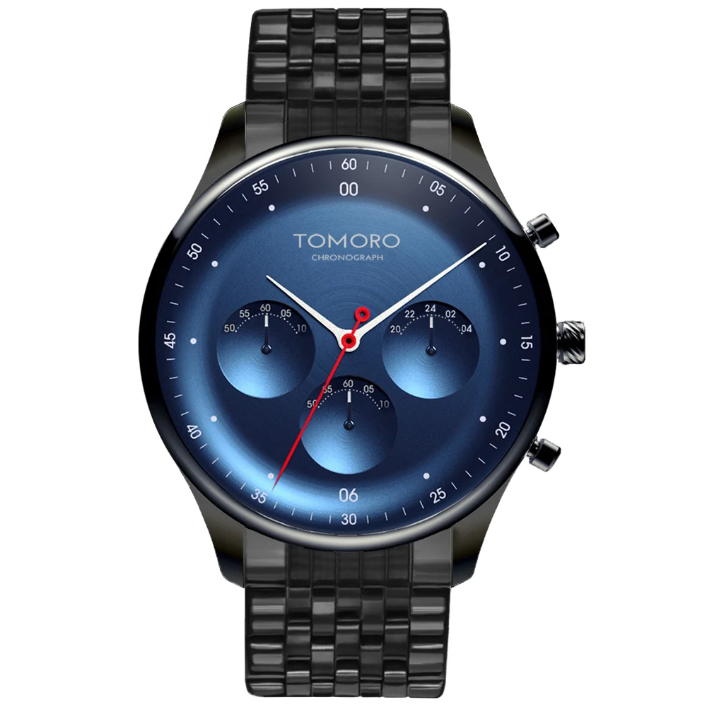 TOMORO, дизайн, повседневные спортивные часы для мужчин, синий бренд, Роскошные военные наручные часы, мужские часы, модные наручные часы с хронографом - Цвет: Nebula Blue