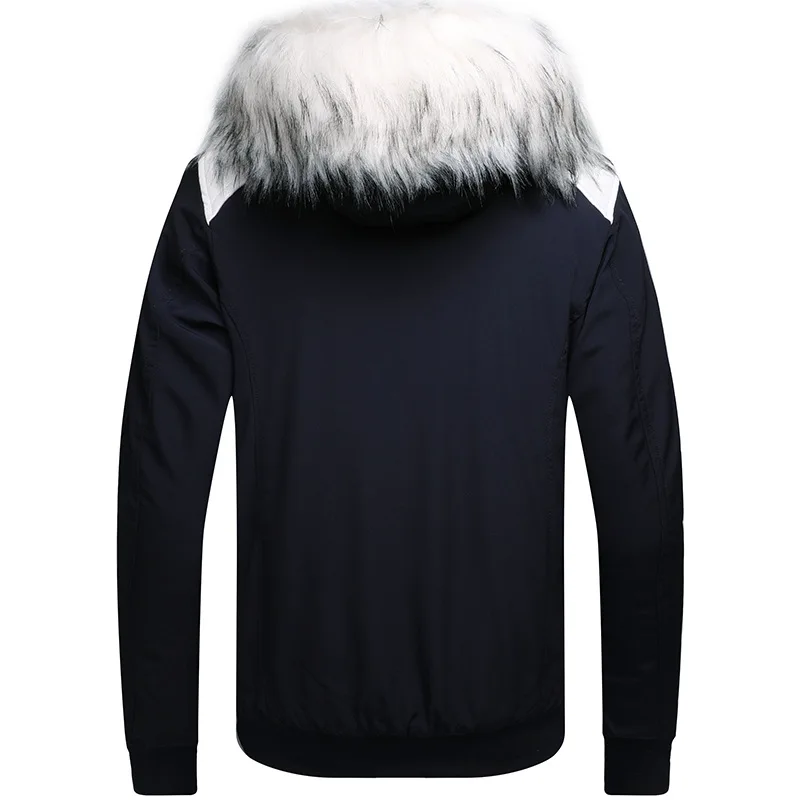 Мужская одежда AliExpress мужская одежда с хлопковой подкладкой зеленовато-голубое пальто для людей средних лет мужское хлопковое пальто с меховым воротником большого размера