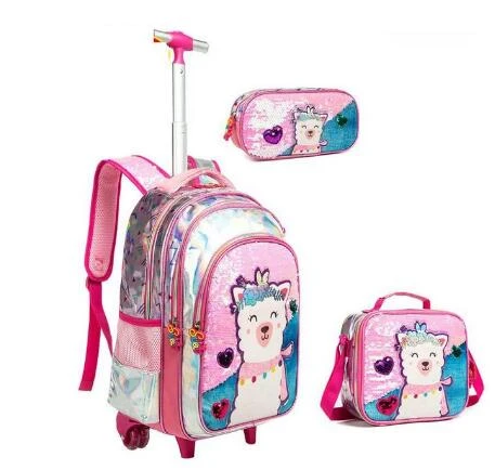 escolar con ruedas dibujos para niñas, bolso con escolar, de viaje|Mochilas escolares| - AliExpress