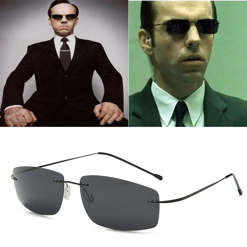 Matrix ® Classic Polarisé Lunettes De Soleil Pour Hommes conduite gris clair carré lentilles 