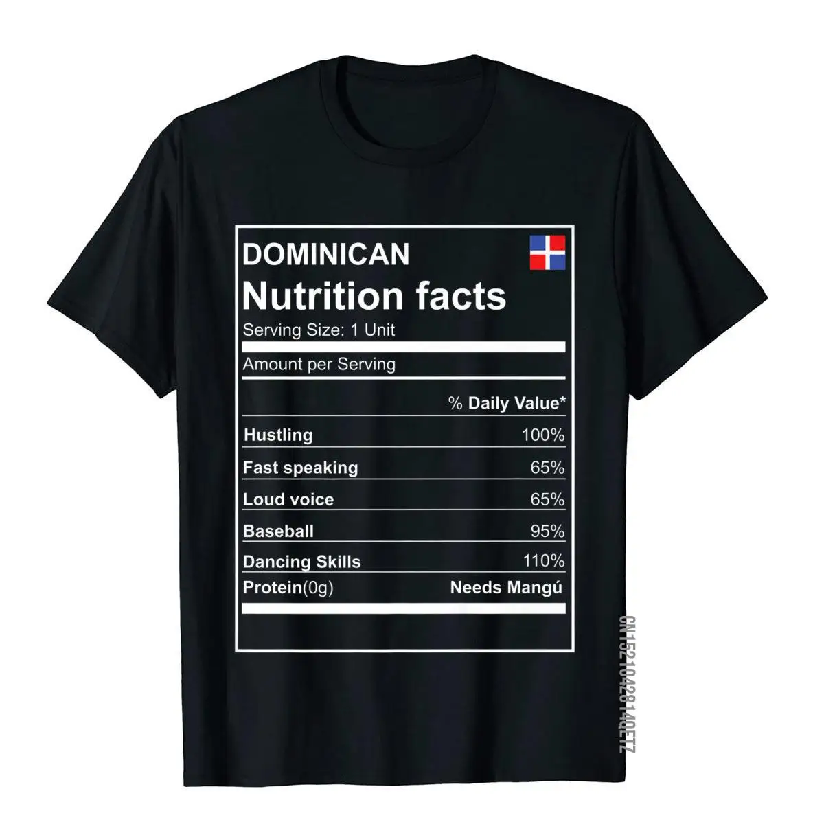 Dominican nutrition facts PREMIUM tshirt Dominican Republic__B9338black