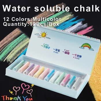 

12pcs/Box Dustless Chalk Pen Painting Chalks Blackboard Children Kids Chalk Outdoor Walkside Dust-free Chalk tizas washable