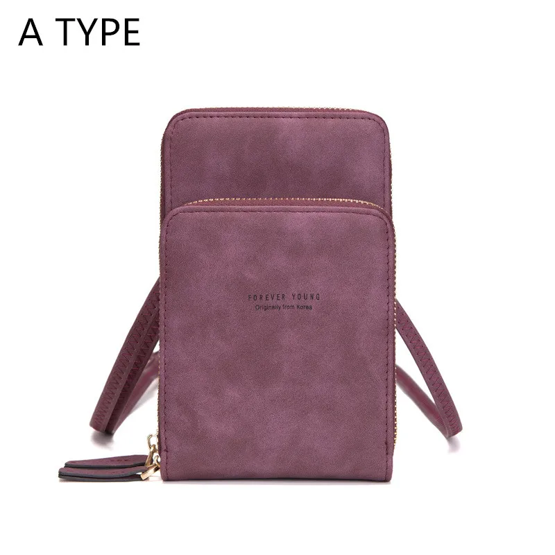 Сумка через плечо для сотового телефона, сумка для мобильного телефона, модная повседневная сумка с держателем для карт, мини летняя сумка через плечо для женщин, кошелек - Цвет: A-Deep Purple