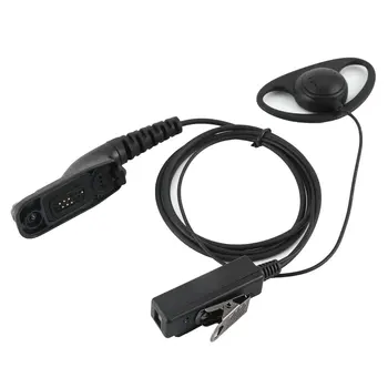 

D-shaped headphone PTT Earpiece Headset Mic for Motorola XiR P8668 P8268 APX 7000 XPR 6500 radio safety door monitor black