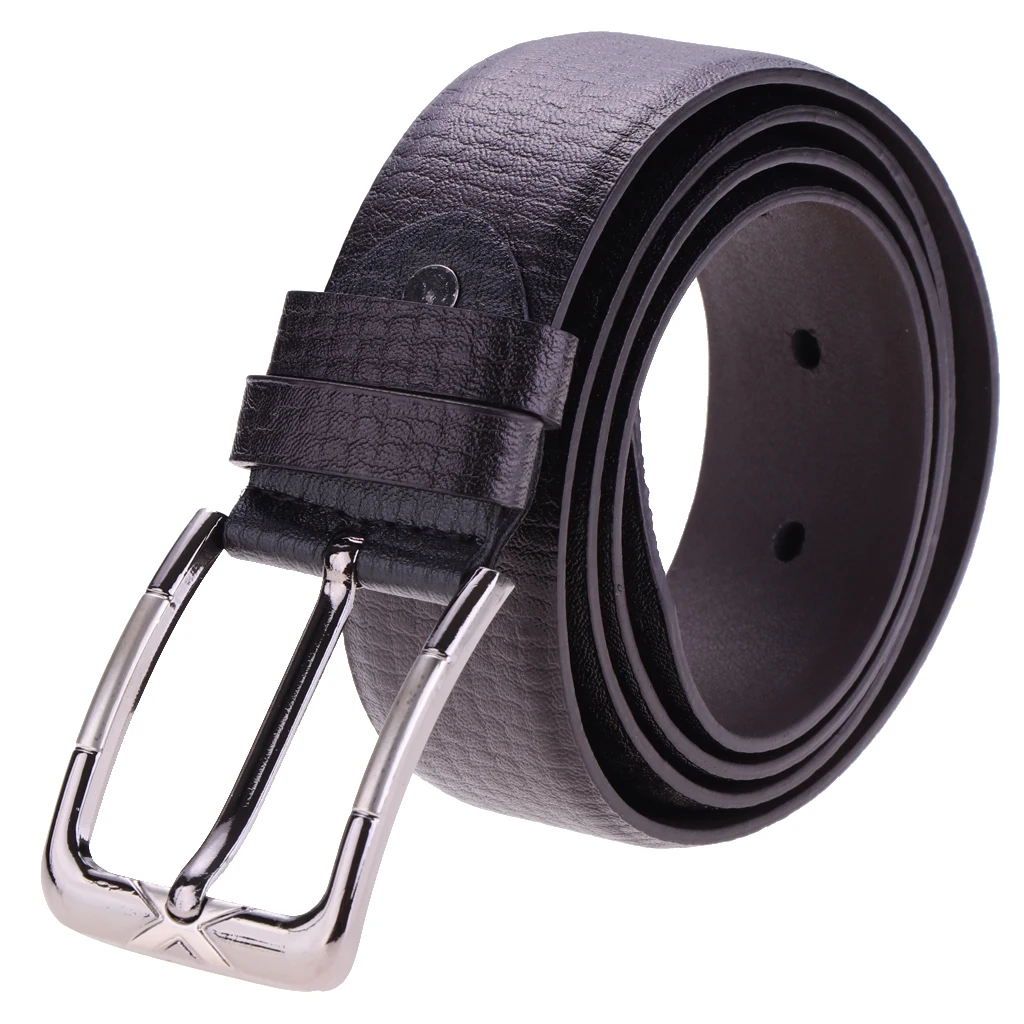 Pin Buckle Belts Trouser Size Brown Black Coffee Jeans Mens PU Leather Belt