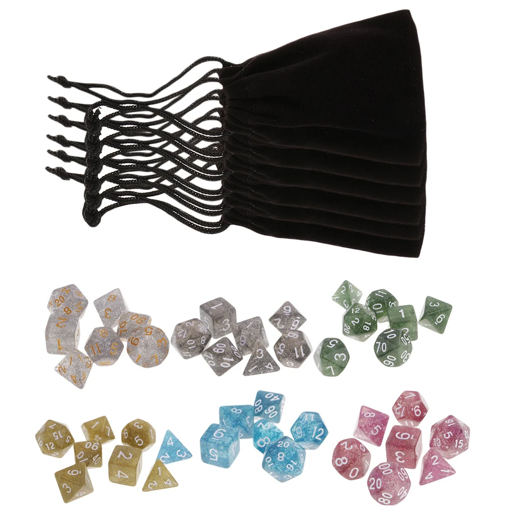 style2 16mm 42x кости Set-D4 D6 D8 D10 D12 D20, два раза, Цвета многогранные кости 16 мм дети, игрушки для взрослых вечерние азартные игры в кости - Цвет: style2 16mm