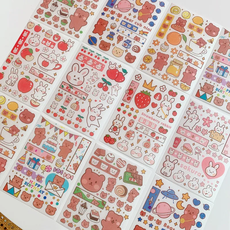 Pegatinas creativas de oso de goma para teléfono, paquete de pegatinas decorativas para maletero, Manual, 4 Uds.