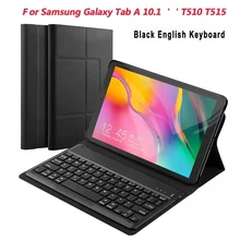 Чехол с американской клавиатурой для samsung Galaxy Tab A 10,1 T510 T515, чехол для планшета, чехол-книжка из искусственной кожи, чехол-подставка со съемной клавиатурой, чехол