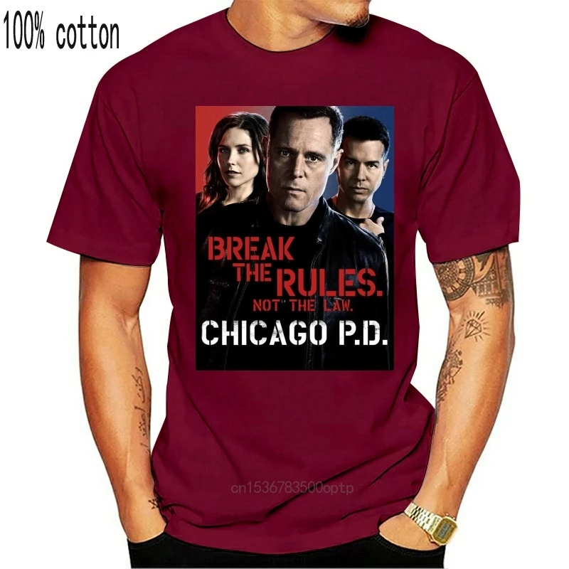 Chicago PD мужские черные топы футболка с логотипом Размеры S-2XL большие ботинки для и