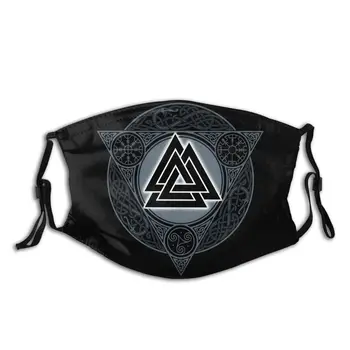 

Valknut Vikings Valhalla Odin Adult Non-Disposable Face Mask Anti Bacterial Dustproof Cover Respirator Muffle Mask with Filters