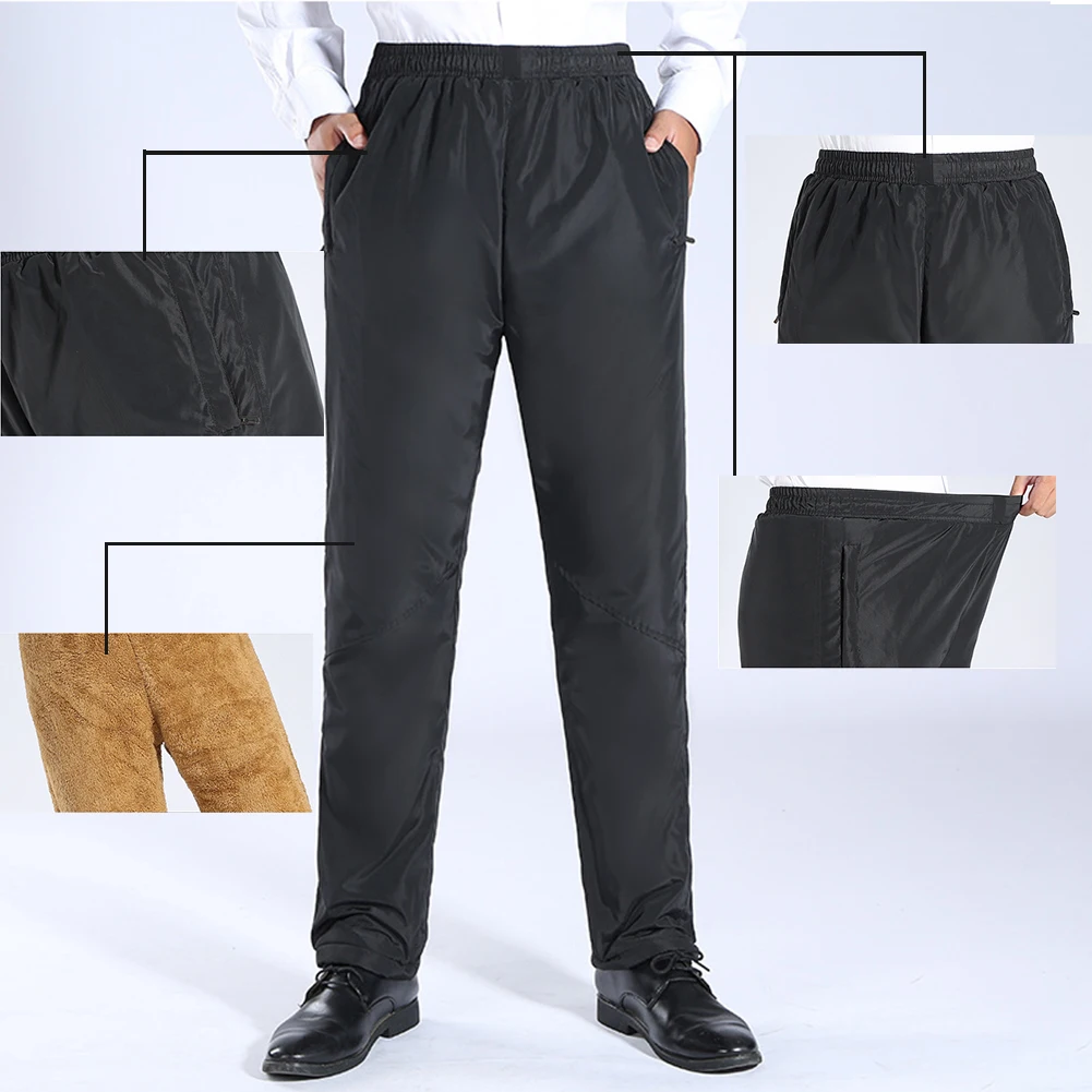 Snowboard Insulated Soft Shell Men Pants Thickened Climbing Warm Winter Hiking Elastic Outdoor Sports Windproof Waterproof