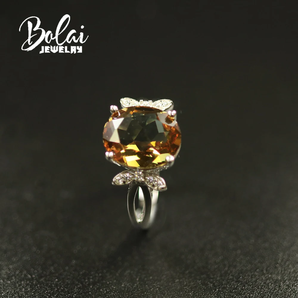 Цвет: желтый 5.5ct изменение цвета кольцо из зултанита диаспора овальной огранки 10*14 мм созданный драгоценный камень хорошее ювелирное изделие из стерлингового серебра 925 пробы для женщин bolai - Цвет камня: Цвет: желтый