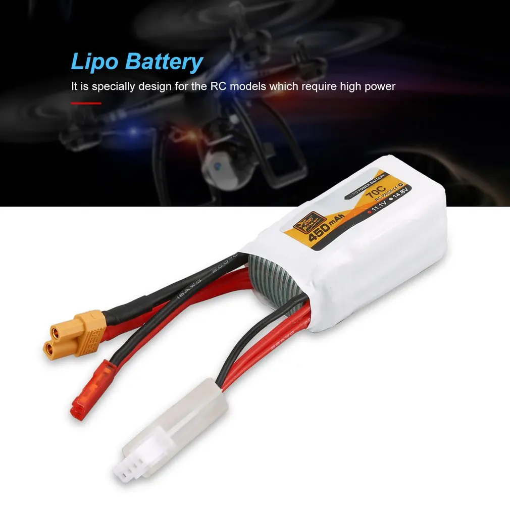 ZOP power 450MAH 11,1 V/14,8 V 70C 3 S/4S XT30 штекер Lipo аккумулятор перезаряжаемый аккумулятор для радиоуправляемого гоночного дрона Радиоуправляемый вертолет Радиоуправляемый автомобиль Лодка