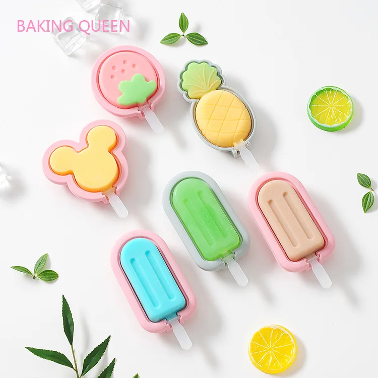 Currently Available Silica Gel Popsicle Ice Sucker Mould with Lid Popsicle Mould Self-Made DIY Ice-cream Mould Ice Tray