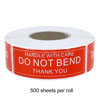 

150 & 500 Pcs/Roll Warning Sticker Handle With Care DO NOT BEND Remind Labels