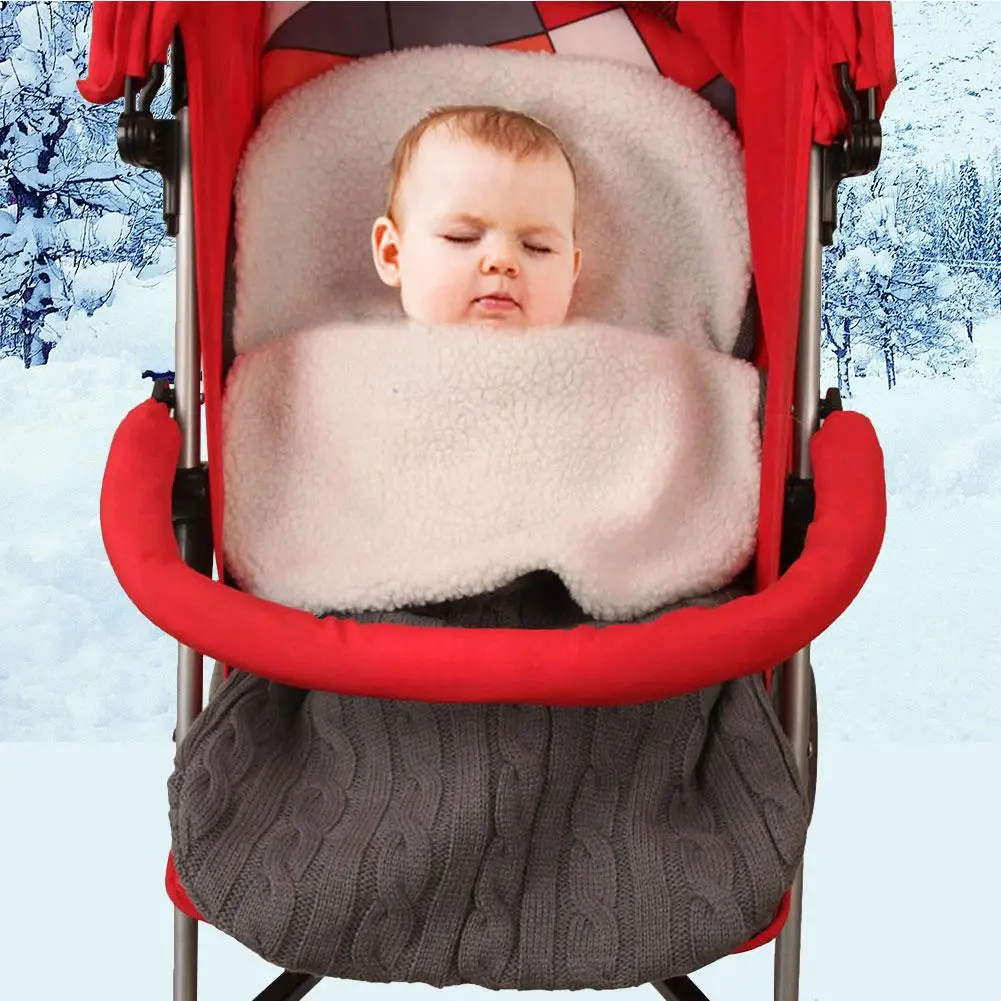 Спальный мешок для малышей, уплотненный конверт, зимняя детская коляска, спальный мешок, Вязаная Детская уличная пеленка для малышей, утеплитель для новорожденных