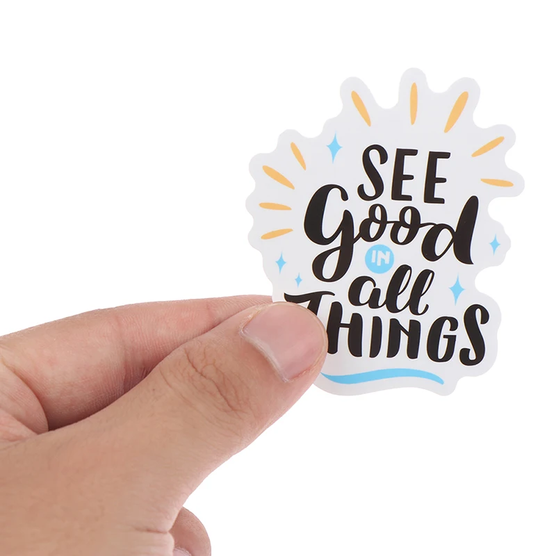 50Pcs Motivational Phrases Quotes Waterproof Stickers For Diy Laptop Skateboard Design Diary Scrapbooking Stickers