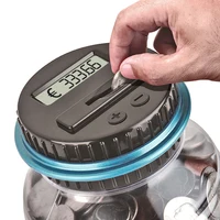 Digital Piggy Bank Counter Coin Electronic Digital LCD Counting Coin Money Saving Box Jar Coins Storage Box for Euro GBP Money 2