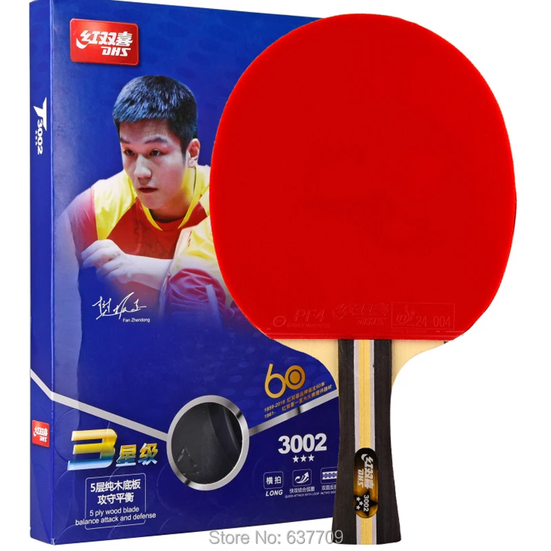 DHS T3002 TABLE TENNIS PADDLE LOOP AND QUICK ATTACK PING PONG RACKET 5 PLY WOOD 